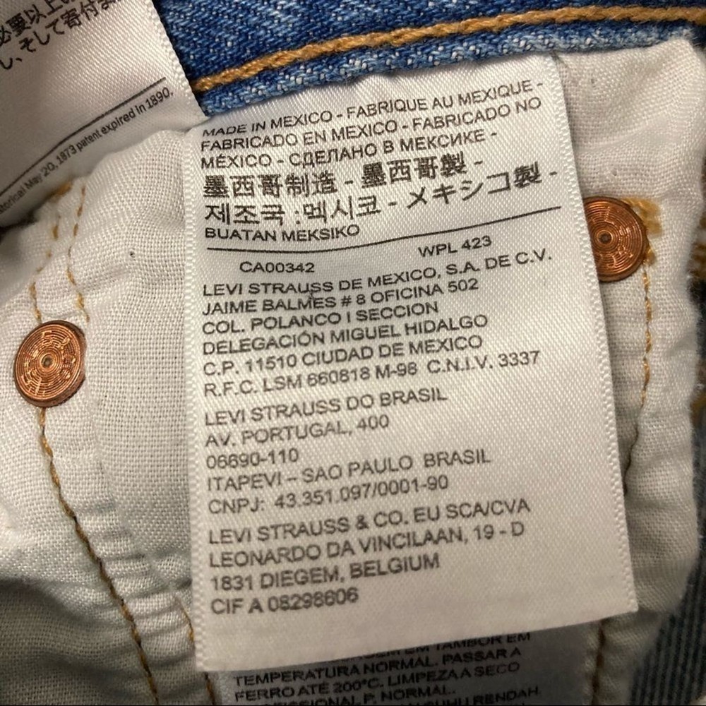 LEVI'S 501 High Rise Skinny Leg Button Fly Distressed Jeans Size 24 - Picture 13 of 16